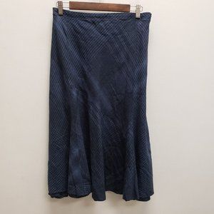 SOLD- J Jill Womens Midi A Line Linen Skirt Size 22W Blue Plaid Mid Rise Tiere…